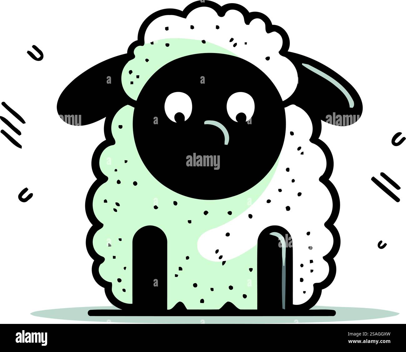 Cute sheep cartoon character. Vector illustration in a flat style Stock ...
