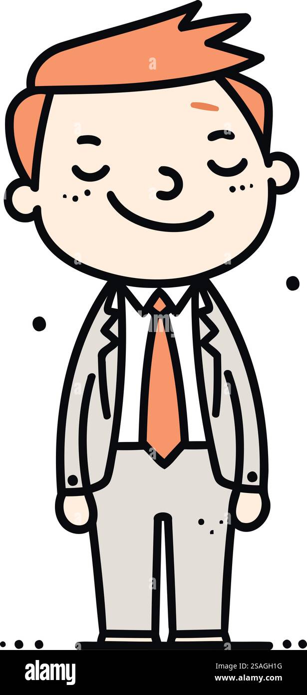 Illustration of a man in a business suit. Vector illustration Stock ...