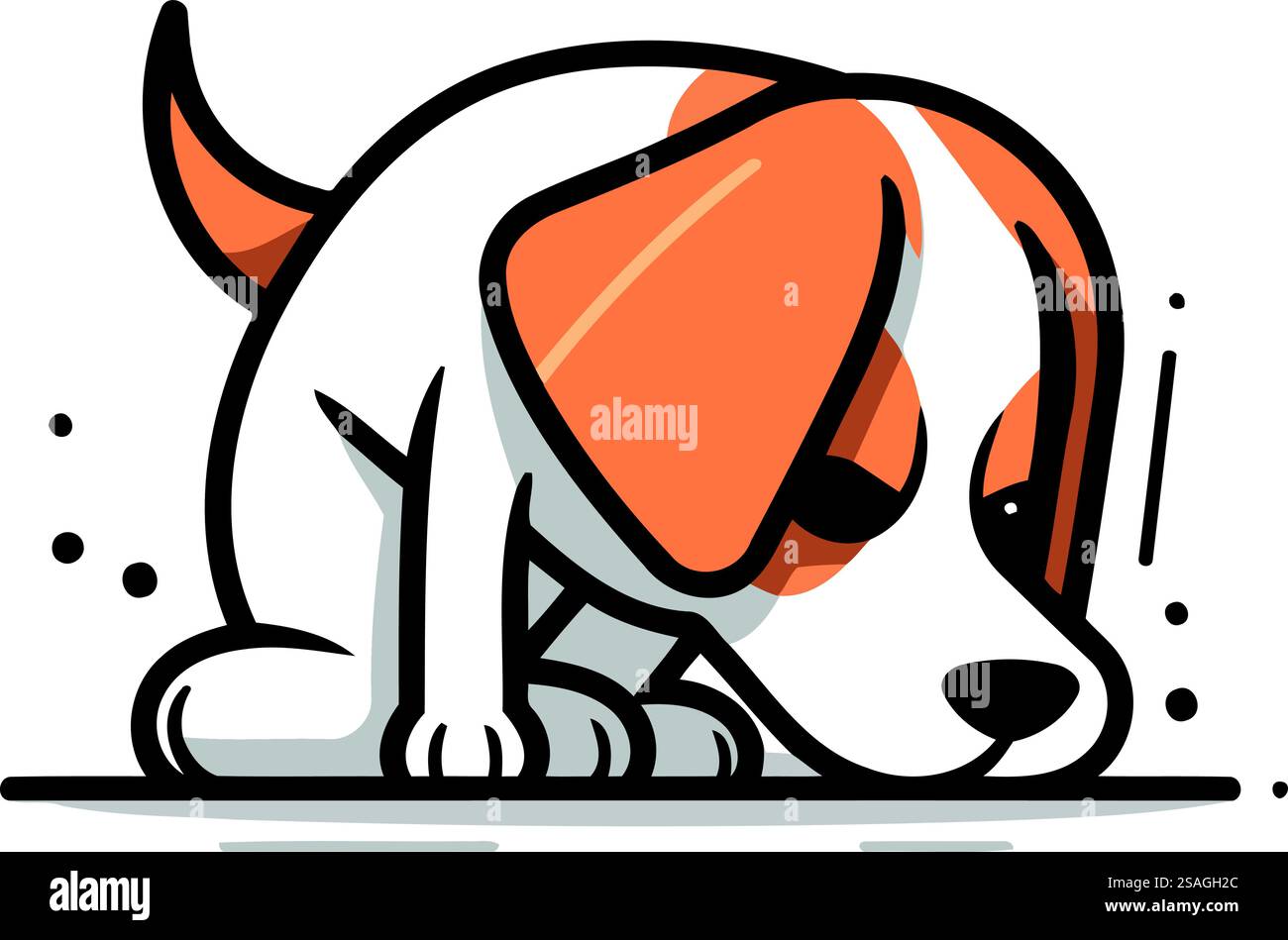 Cute dog vector illustration. Isolated on a white background Stock ...
