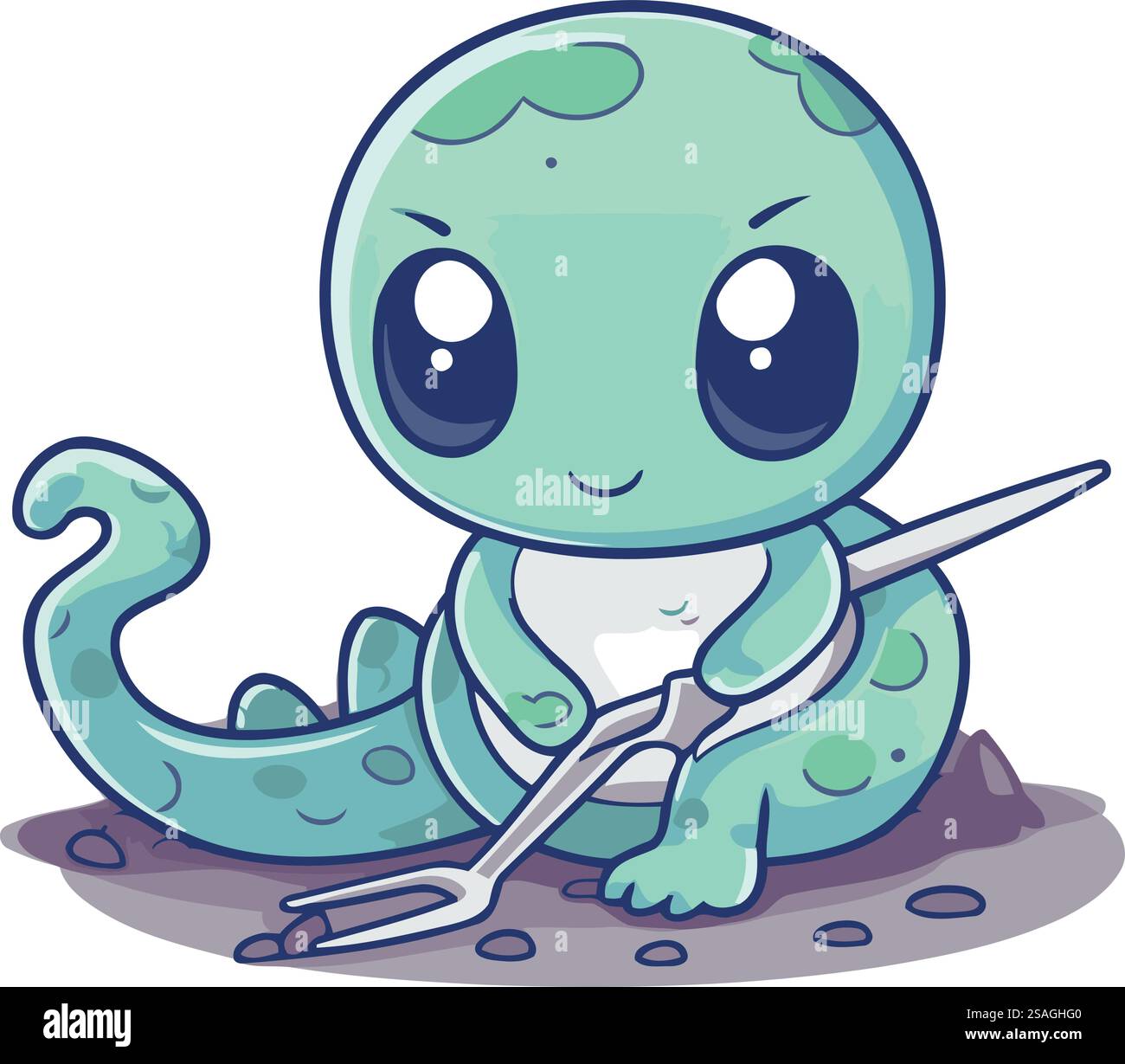Cute cartoon octopus character with tools. Colorful vector illustration ...