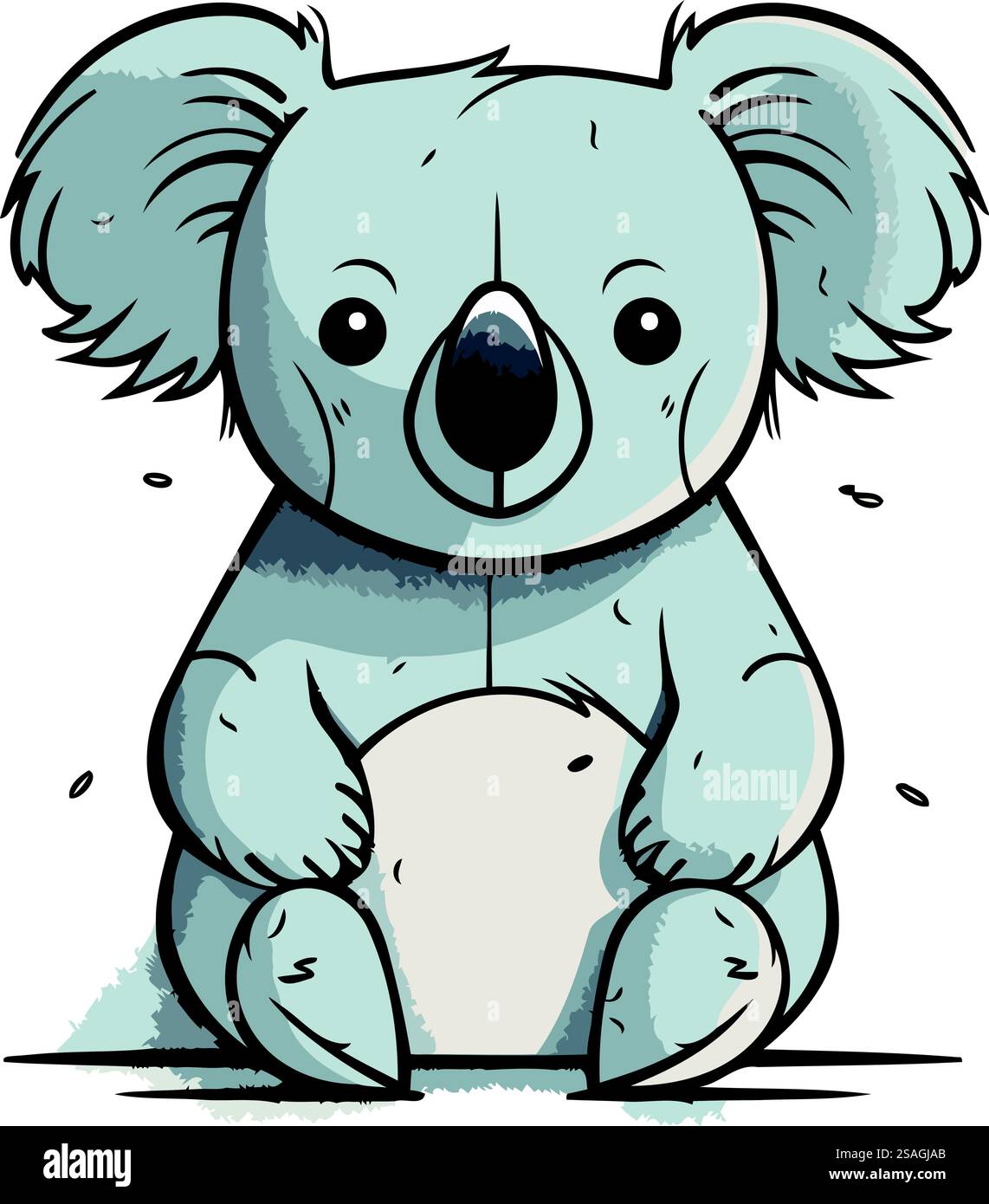 Cute cartoon koala sitting on the ground. Vector illustration Stock ...