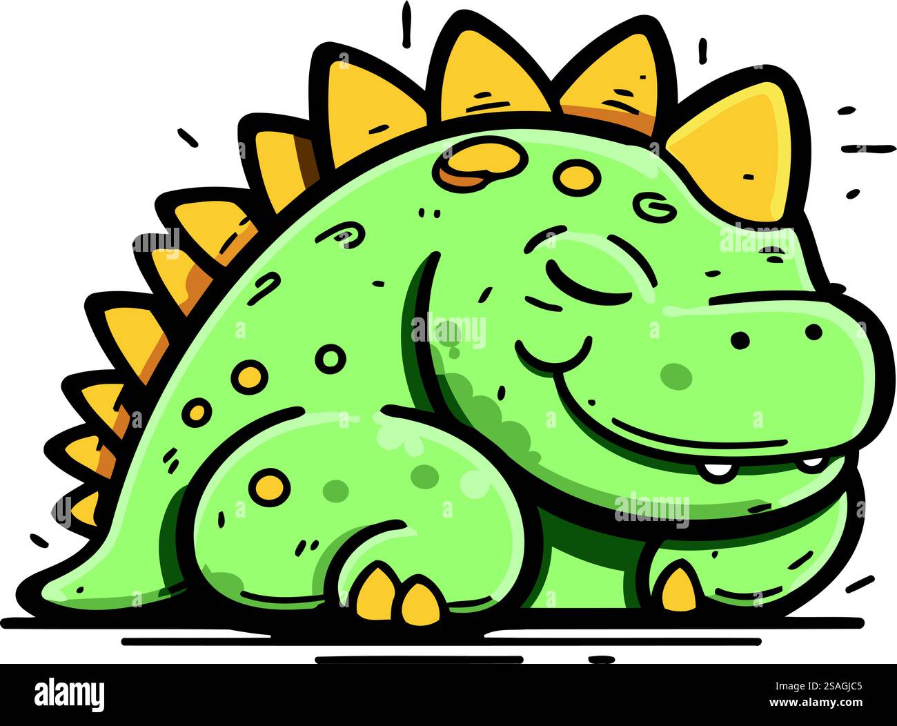 Cute cartoon dinosaur vector illustration. isolated on a white ...