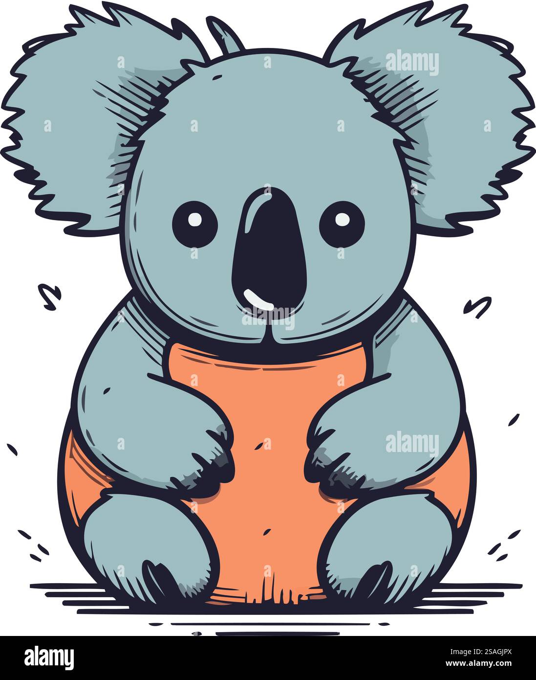 Cute cartoon koala sitting on a ball. Vector illustration Stock Vector ...