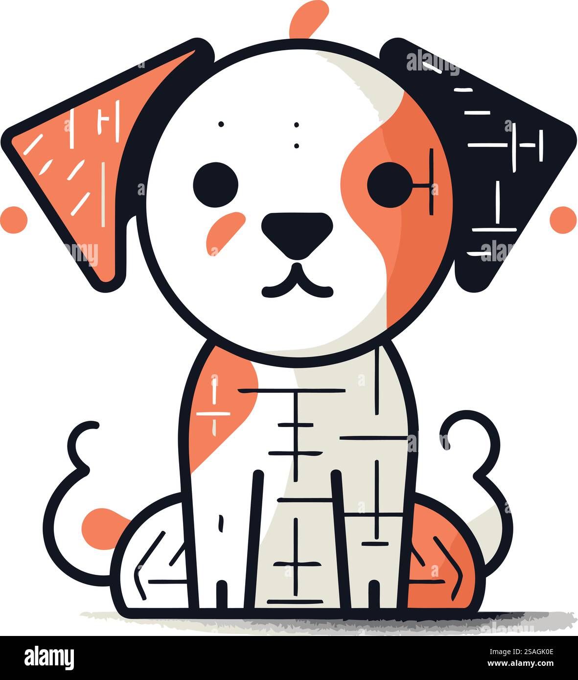 Cute cartoon dog. Vector illustration in doodle style Stock Vector ...