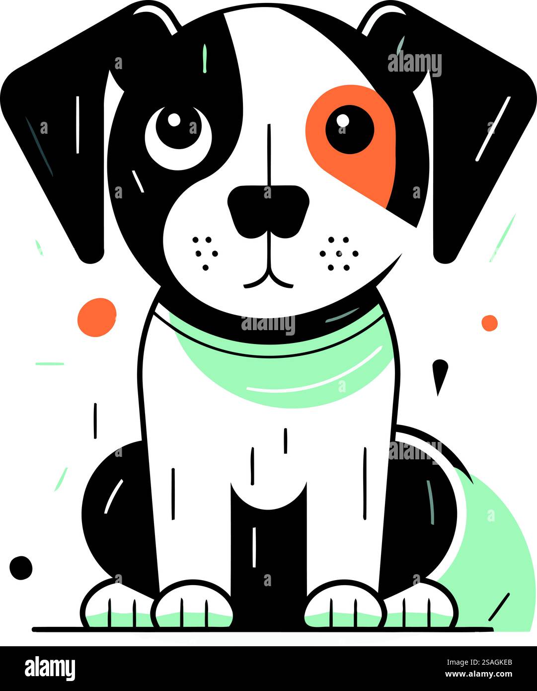 Cute cartoon dog. Vector illustration in doodle style Stock Vector ...