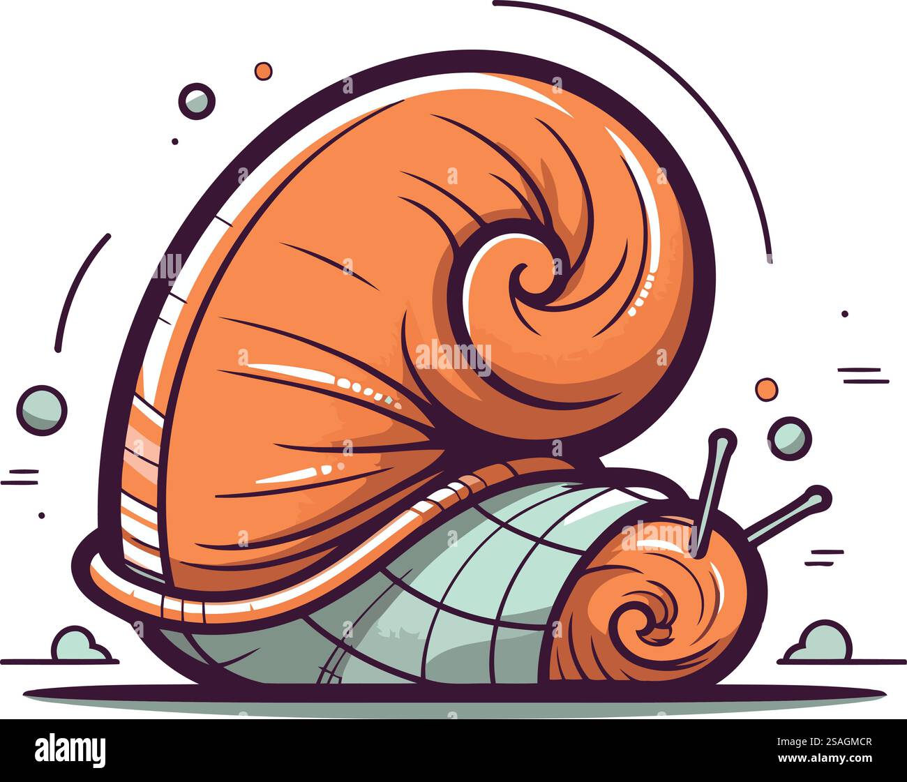 Cartoon snail. Vector illustration. Isolated on white background Stock ...