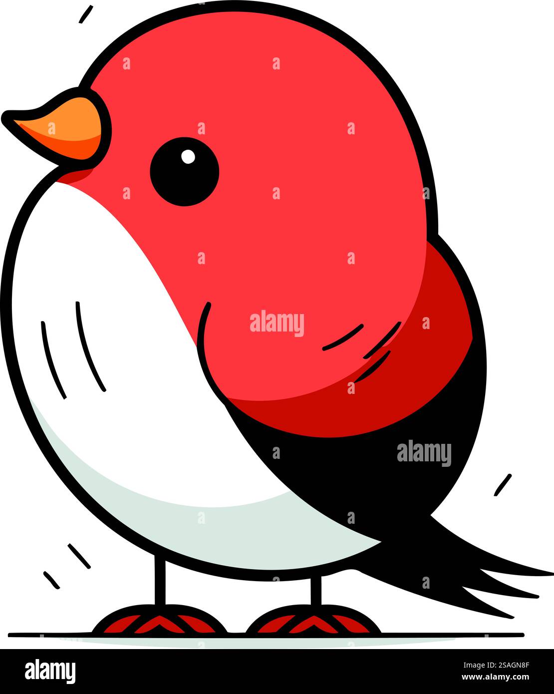 Vector illustration of cute little bird. Isolated on white background ...