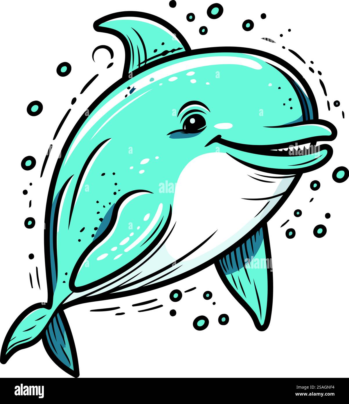Dolphin icon. Sea life and ocean theme. Isolated design. Vector ...