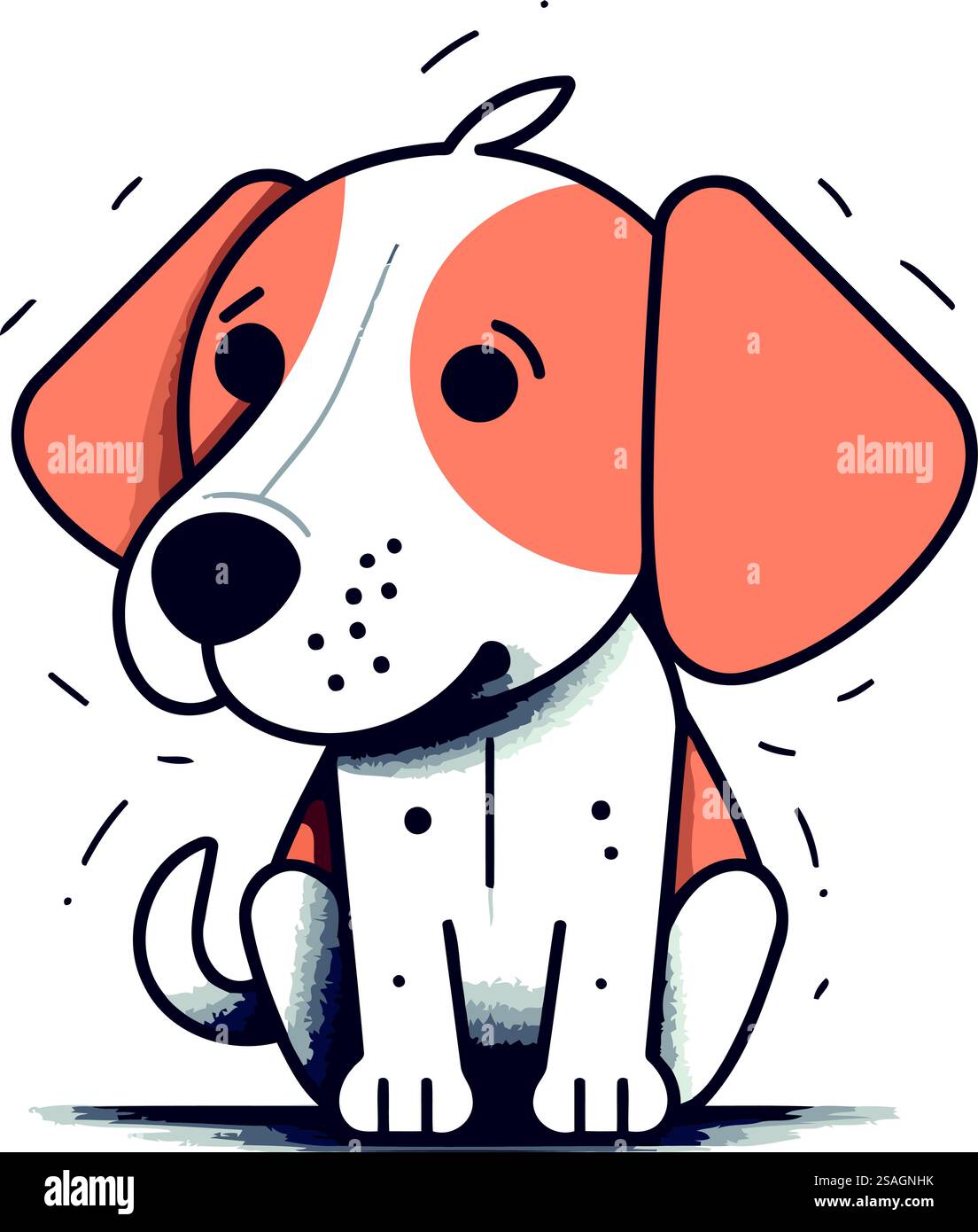 Cute cartoon doodle dog. Hand drawn vector illustration Stock Vector ...