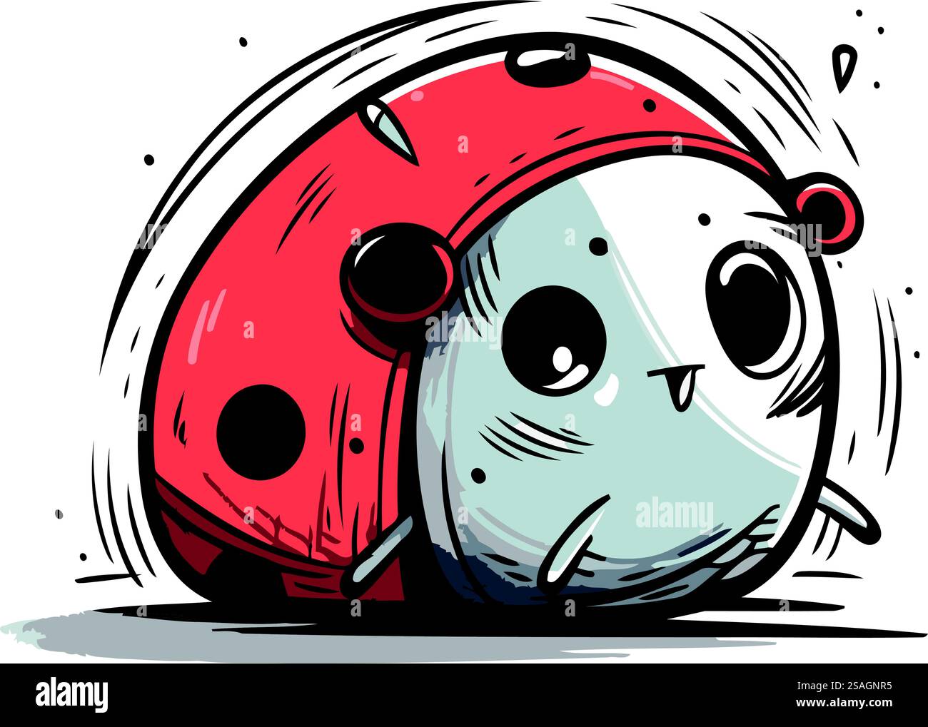 Cartoon ladybug. Vector illustration of a cute ladybug Stock Vector ...