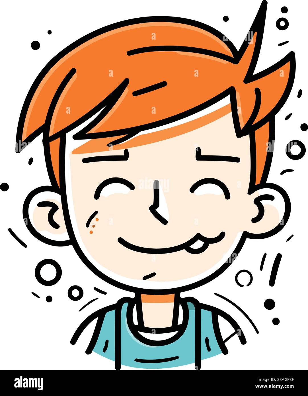 Illustration of a happy boy with an orange hair. vector illustration ...