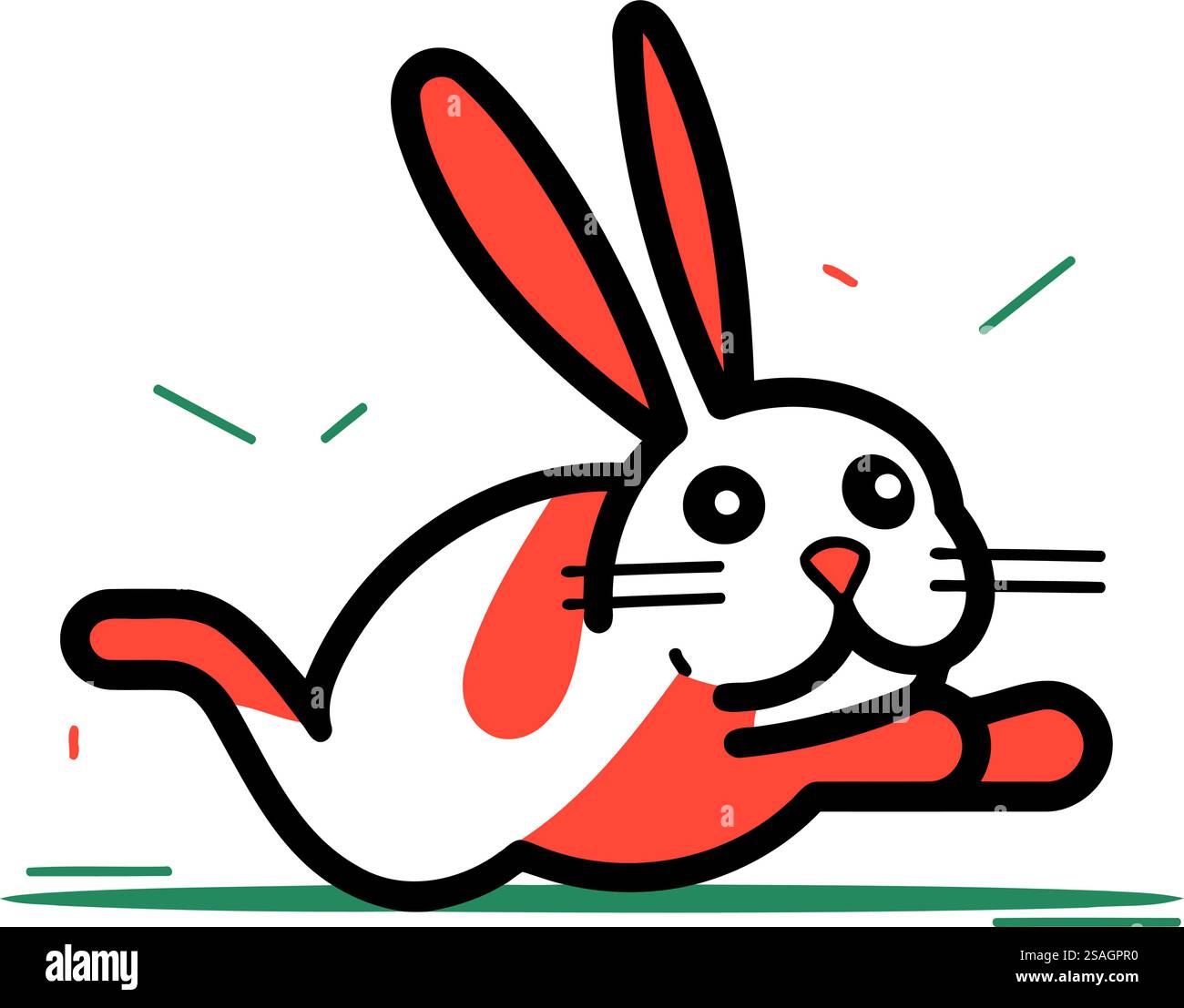 Easter bunny. Cute cartoon character. Vector illustration in flat style ...