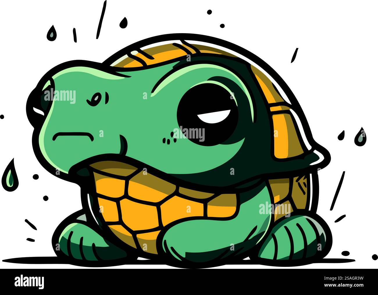 Cute cartoon turtle. Vector illustration isolated on a white background ...