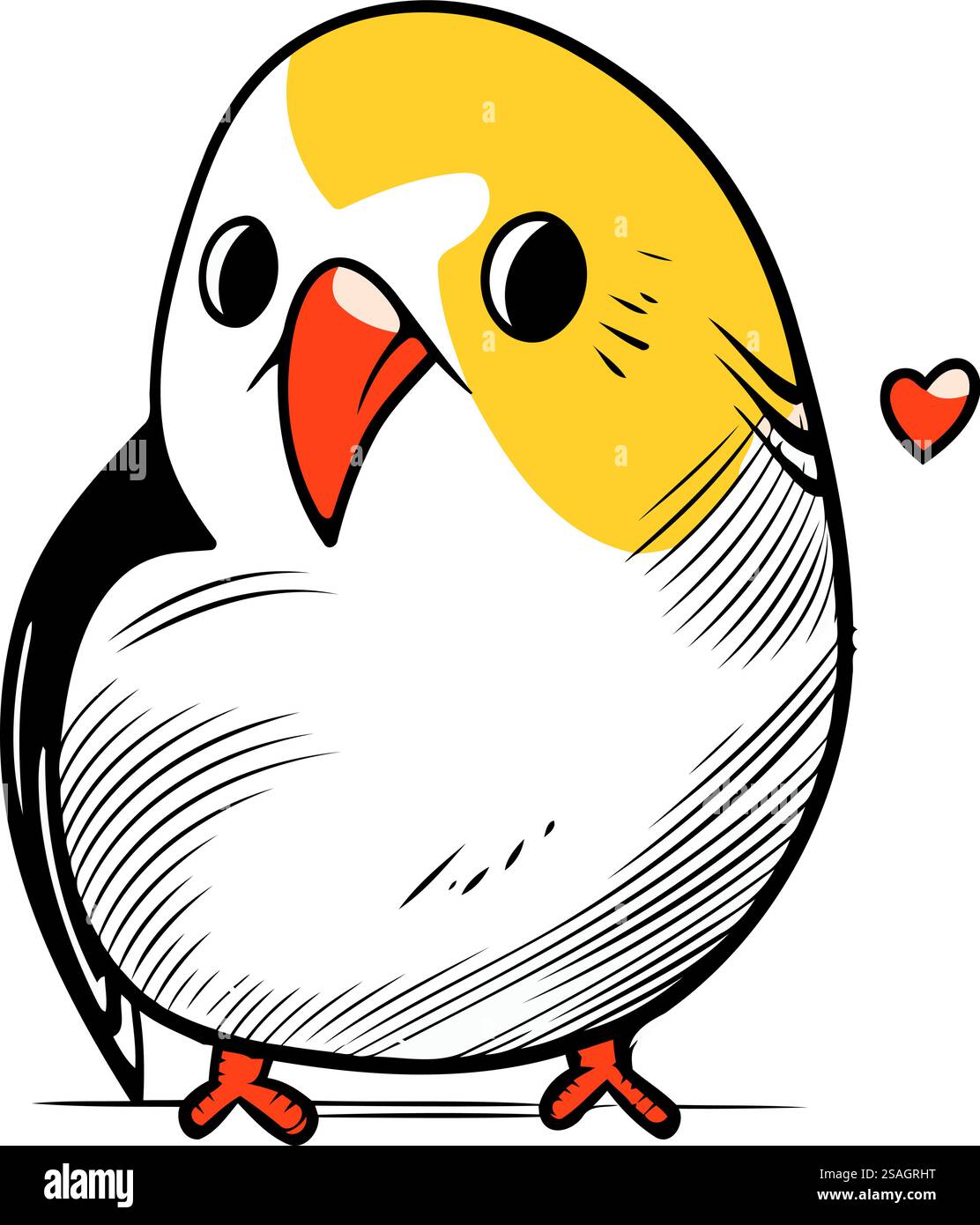 Penguin in love isolated on white background. Vector illustration Stock ...