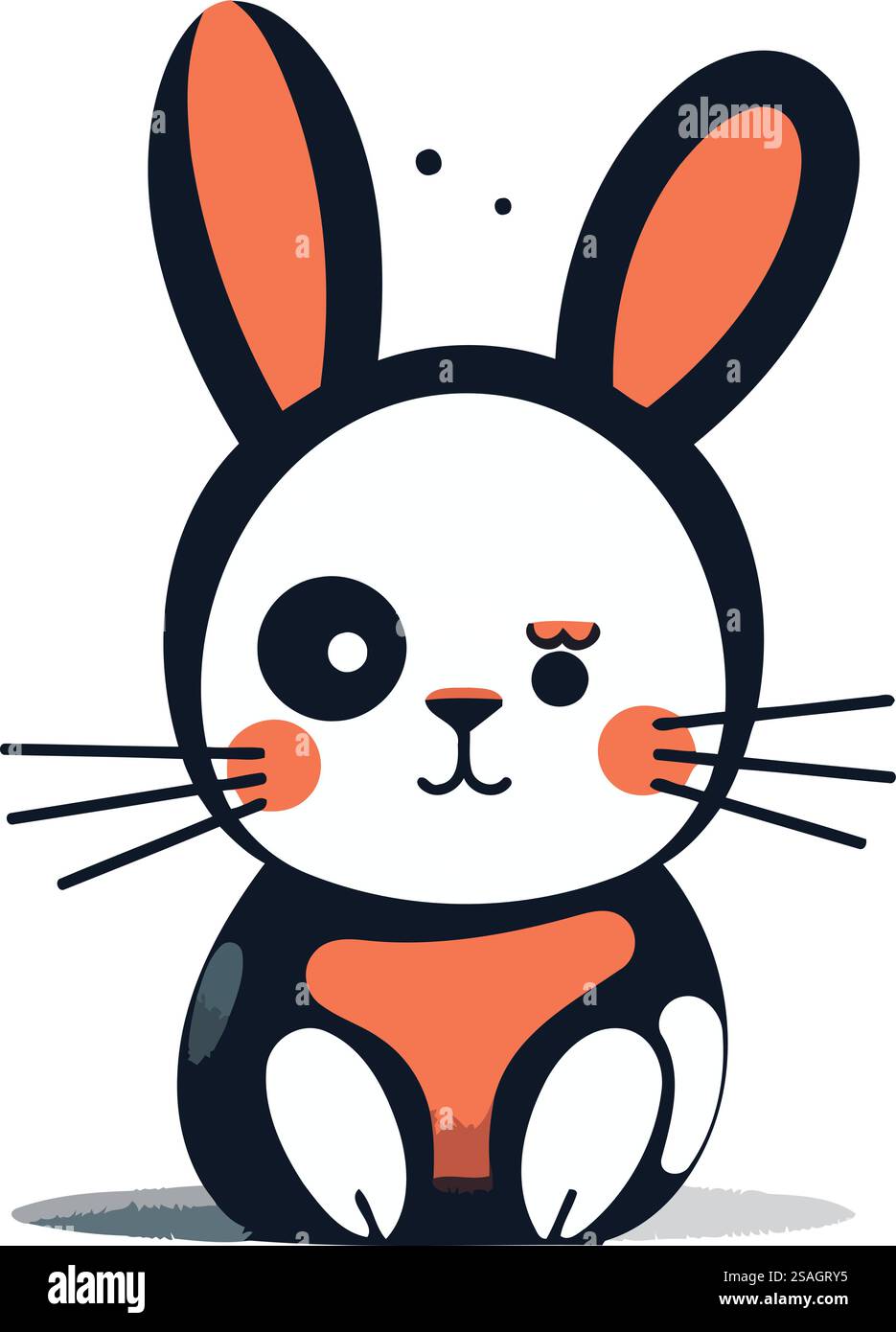 Cute cartoon rabbit. Vector illustration isolated on a white background ...