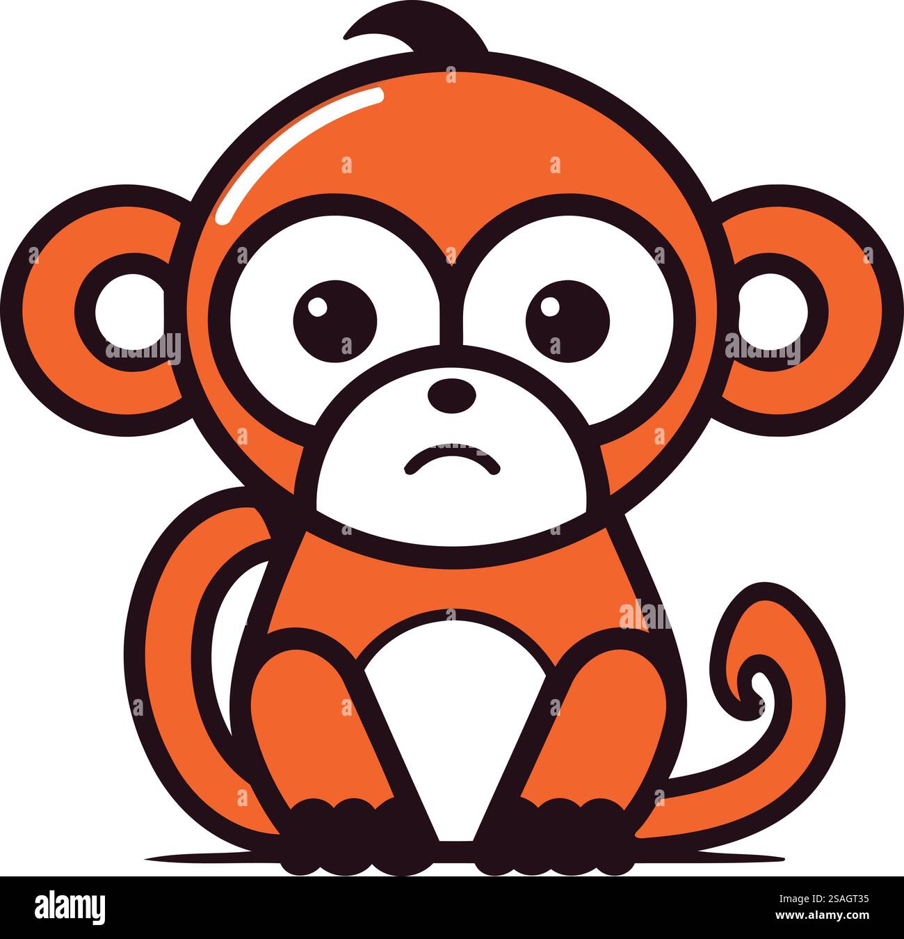 Cute cartoon monkey. Vector illustration isolated on a white background ...