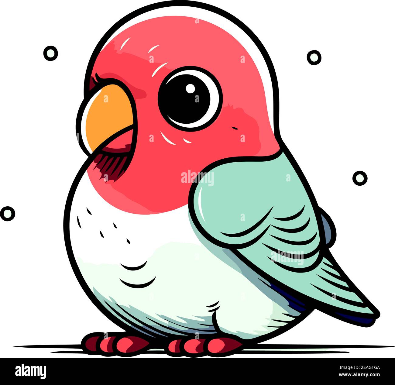 Vector illustration of cute little bird. Isolated on white background ...