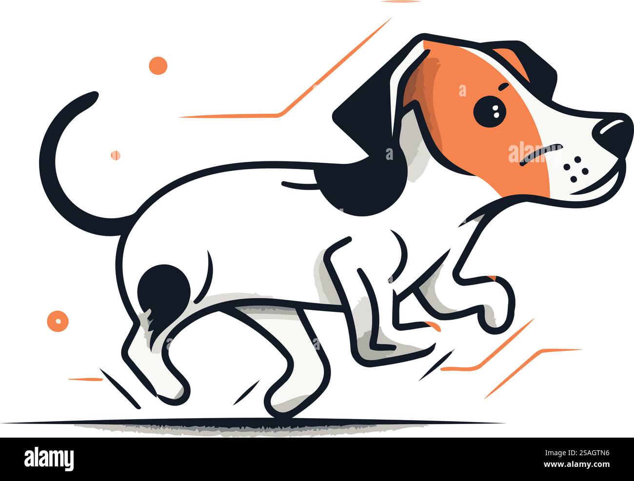 Cute cartoon dog vector illustration. Hand drawn doodle style Stock ...