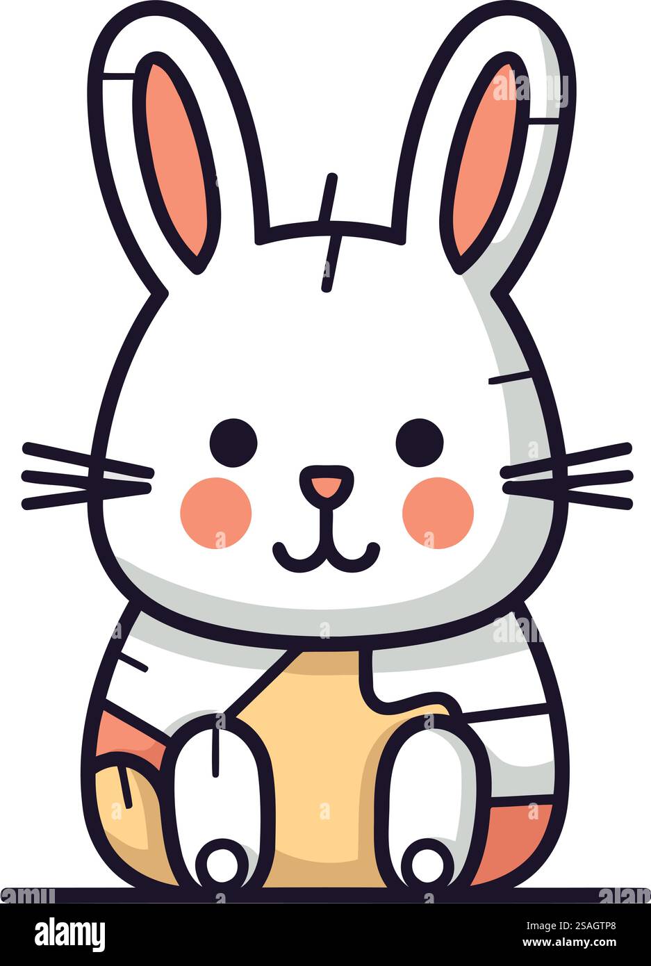 Cute cartoon rabbit. Vector illustration. Cute animal character Stock ...