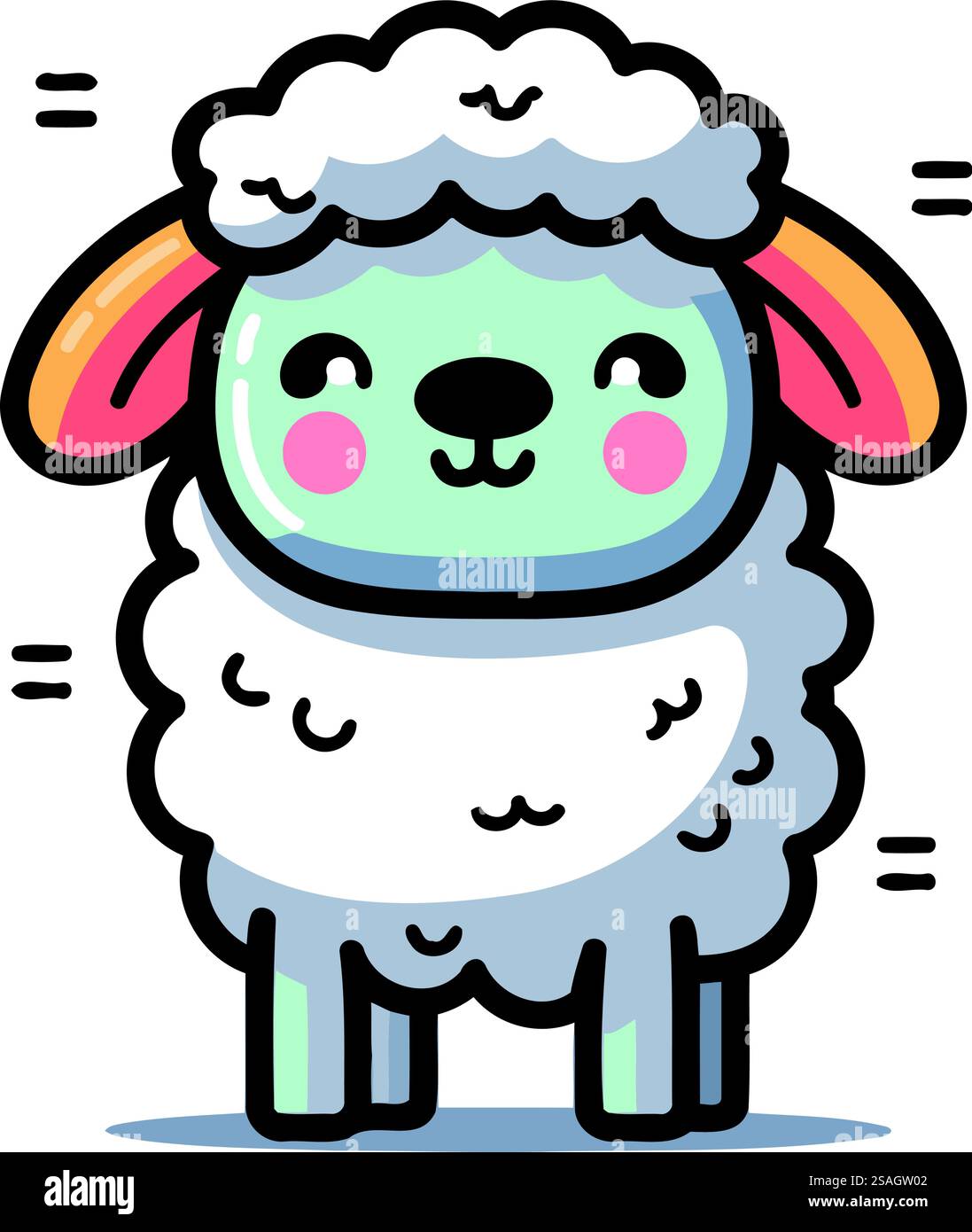 Cute sheep character. Vector illustration. Cute cartoon sheep character ...