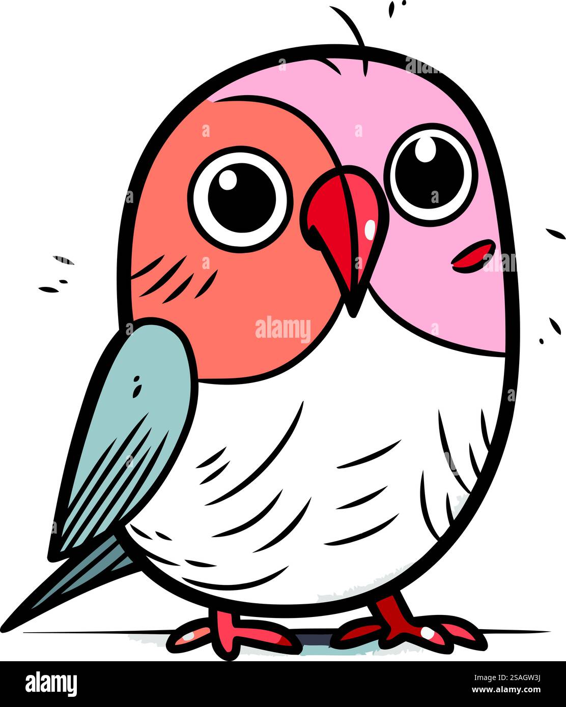 Vector illustration of cute little bird. Isolated on white background ...