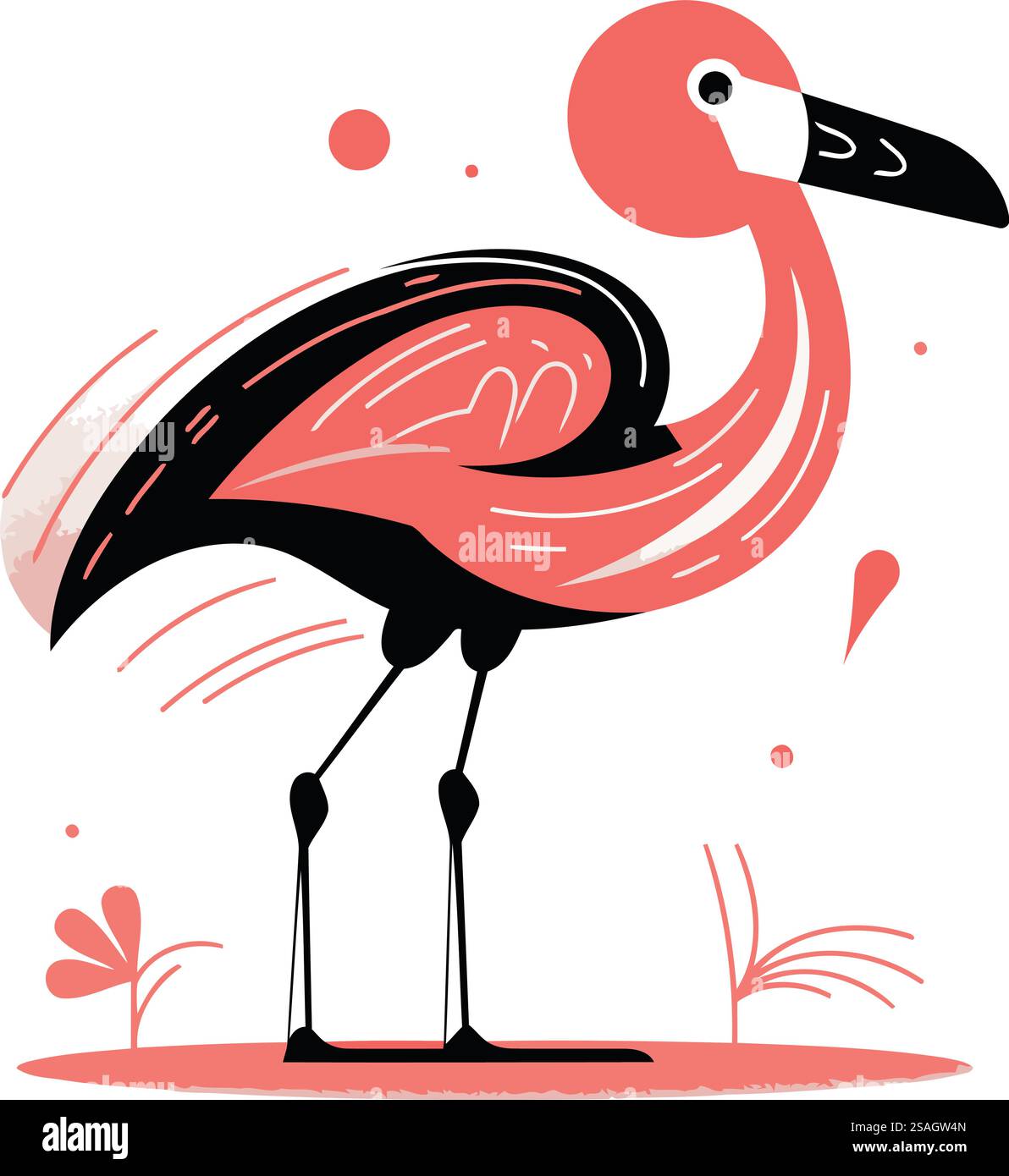 Flamingo. Vector illustration of a flamingo in a flat style Stock ...