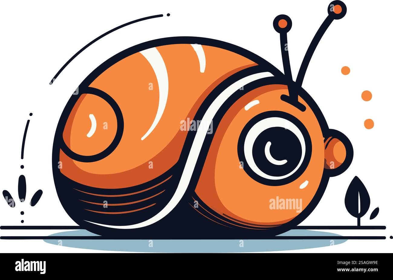 Cartoon snail. Vector illustration. Isolated on white background Stock ...