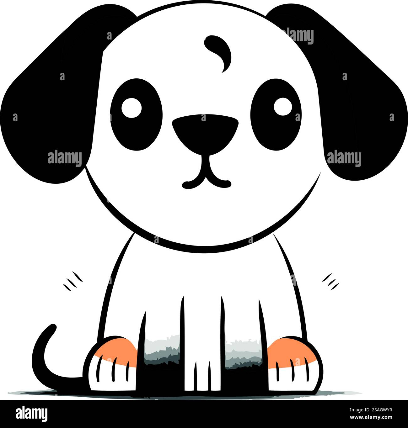 Cute cartoon dog. Vector illustration isolated on a white background ...