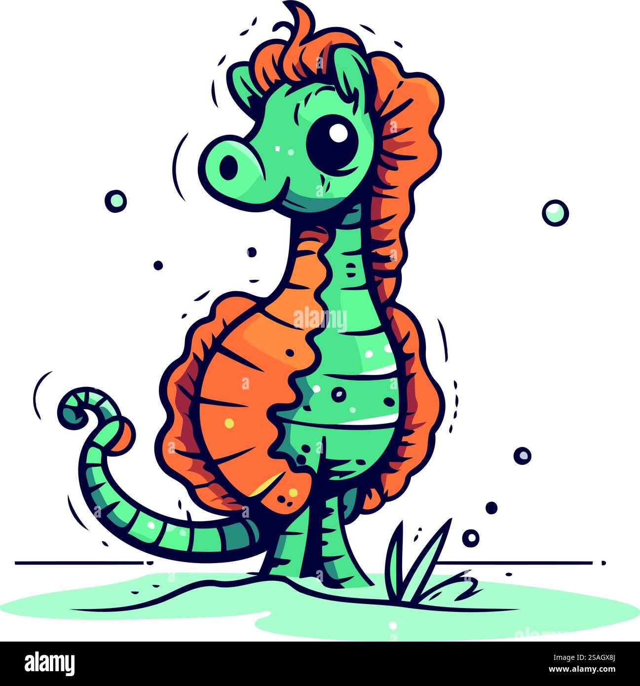 Cute cartoon seahorse. Vector illustration for your design Stock Vector ...