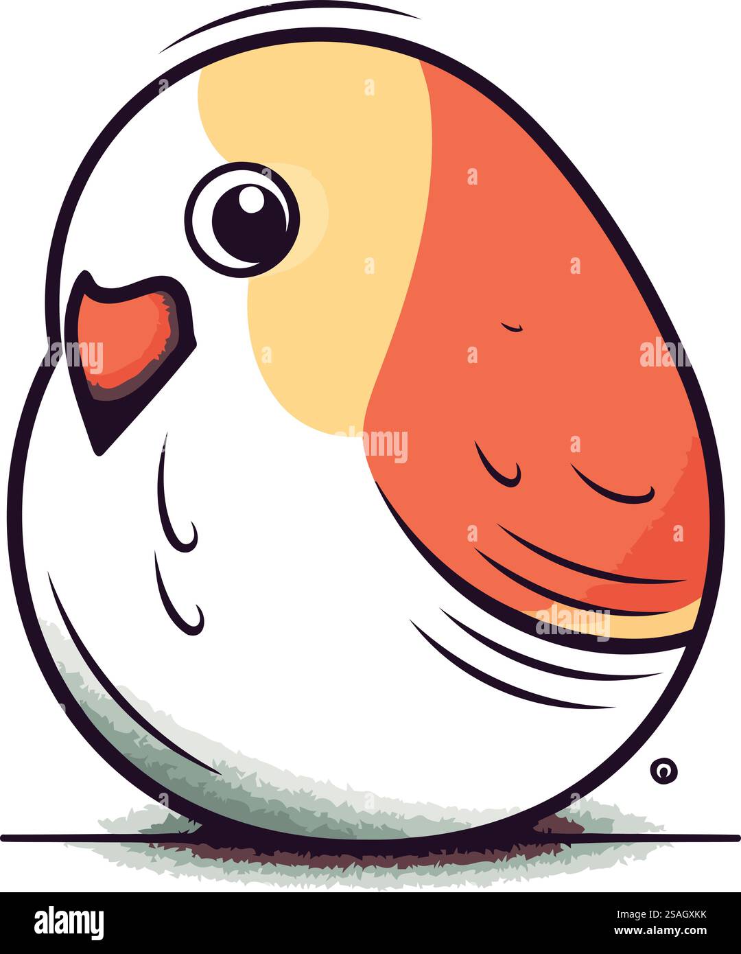 Illustration of a cute little bird on a white background vector Stock ...