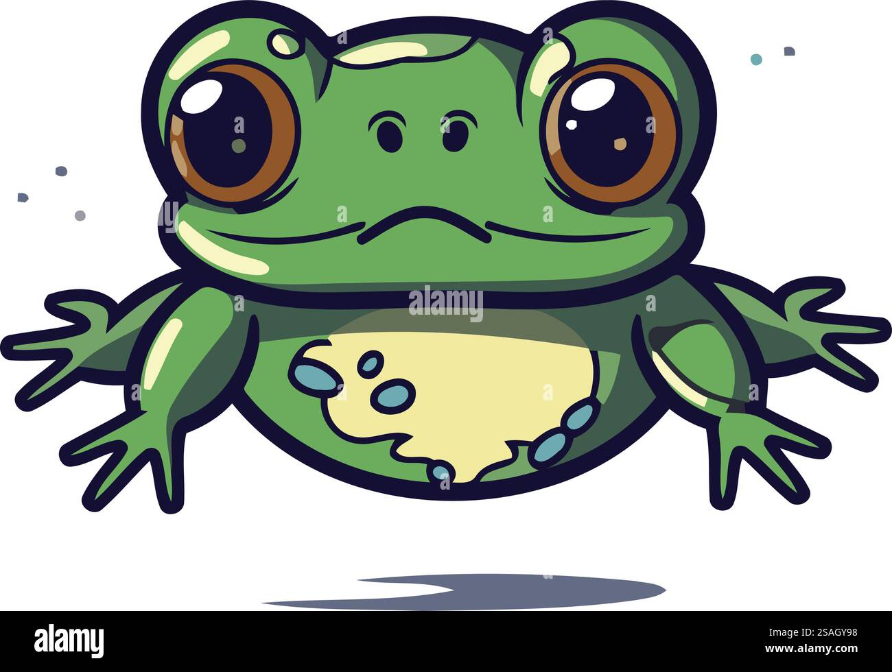 Cute frog cartoon character isolated on white background. Vector ...