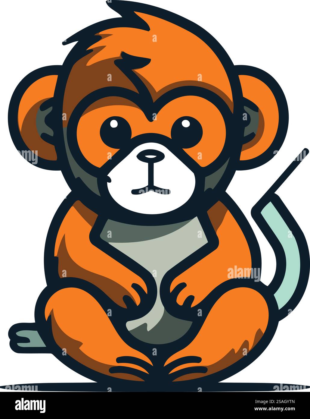 Monkey cartoon mascot. Cute wild animal. Vector illustration Stock ...