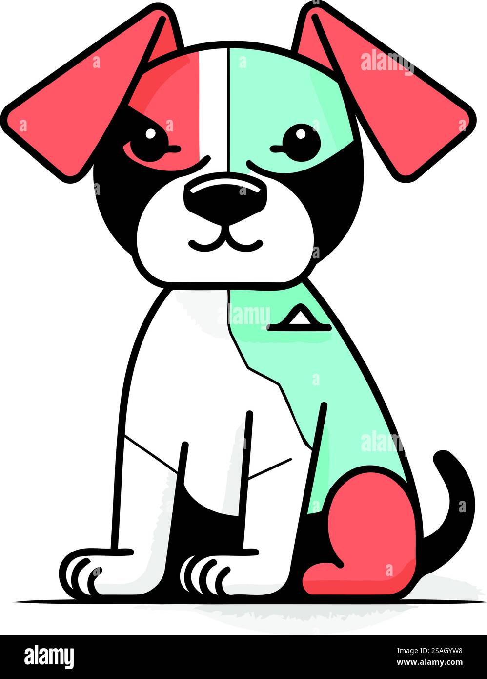 Cute cartoon dog sitting. Vector illustration in a flat style Stock ...