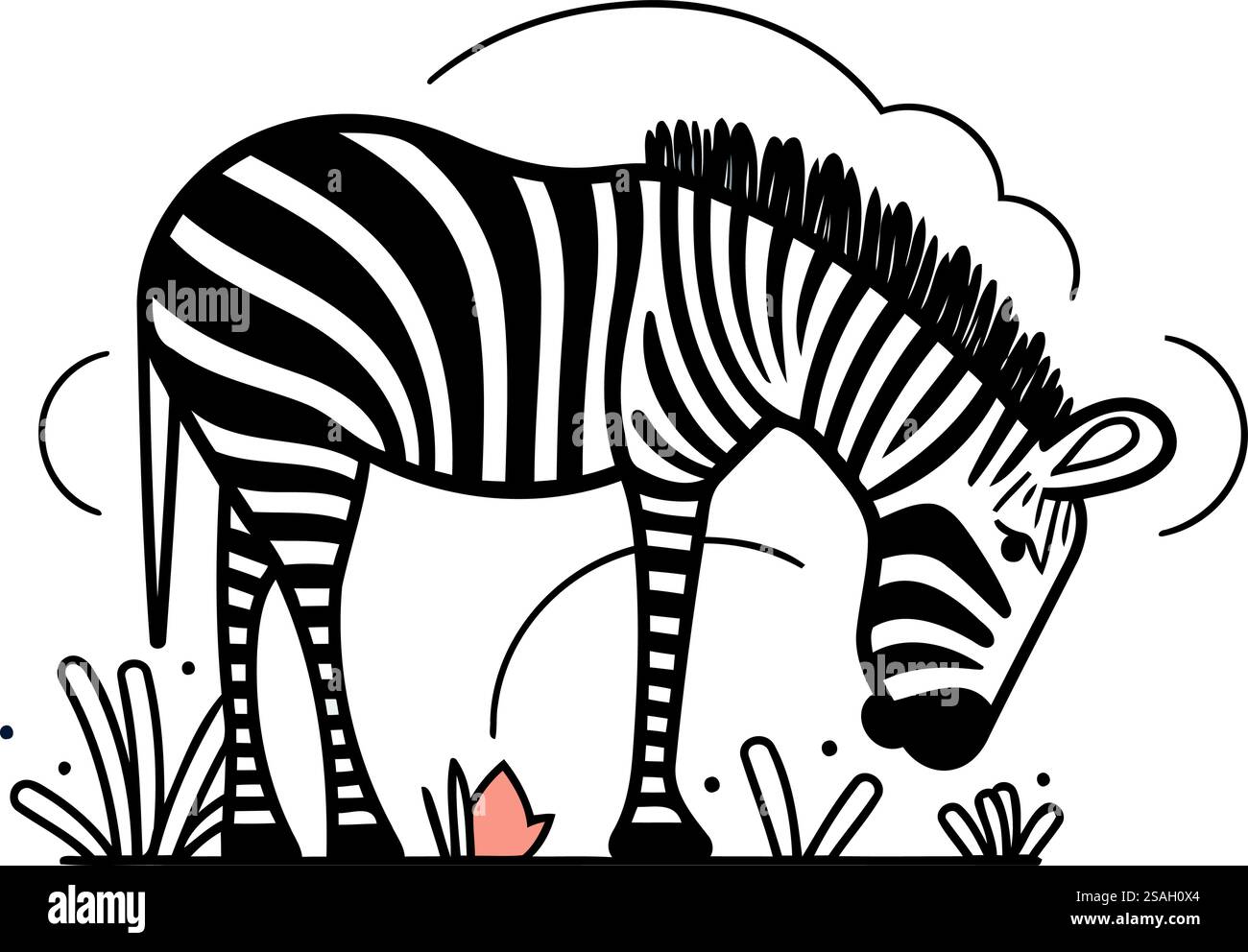 Zebra in the jungle. Vector illustration of a wild animal Stock Vector ...