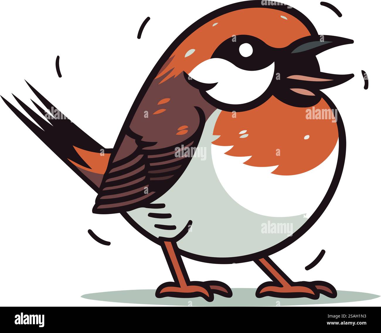 Cute little bird isolated on a white background. Vector illustration ...