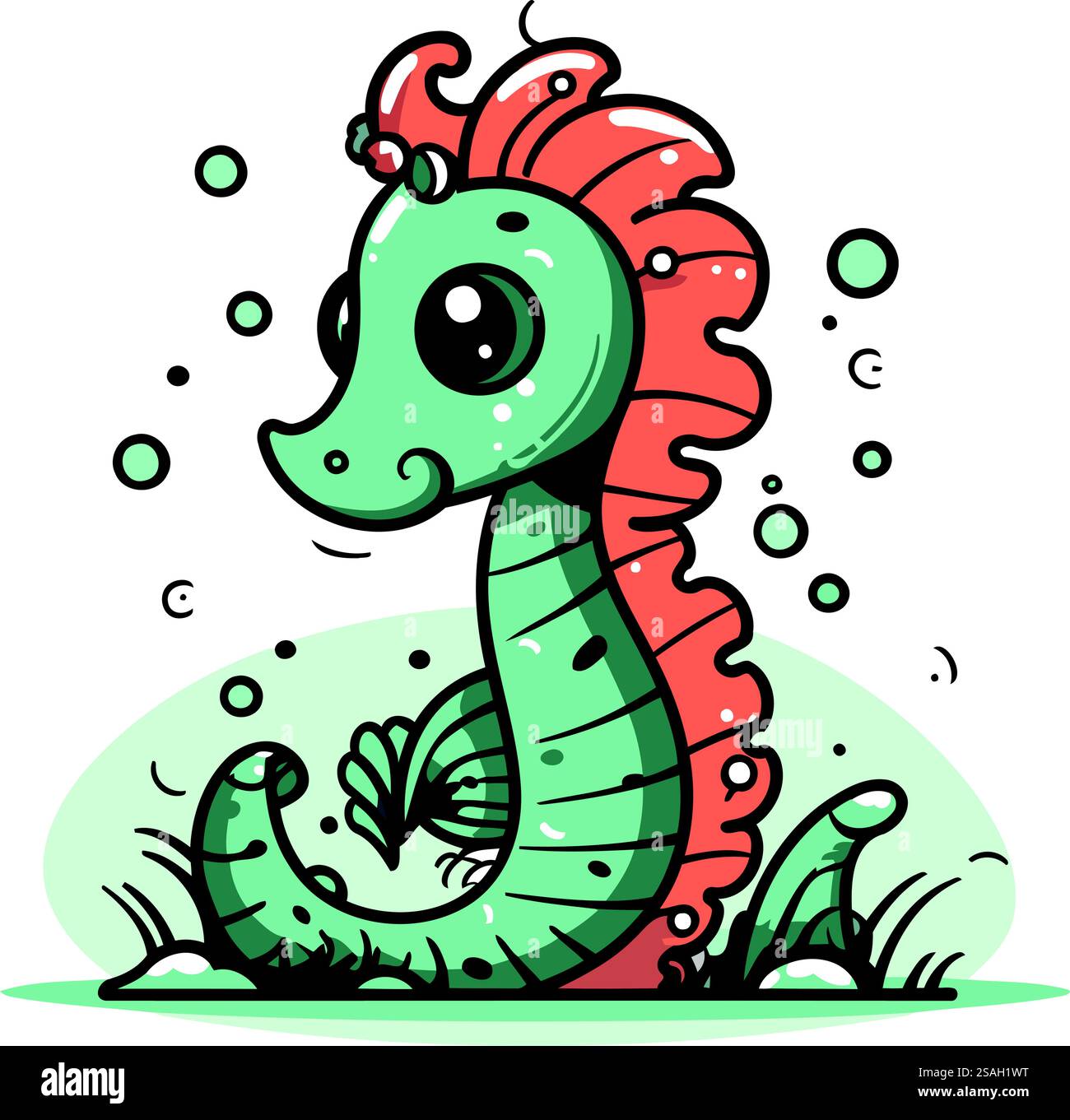 Cute cartoon seahorse. Vector illustration for your design Stock Vector ...