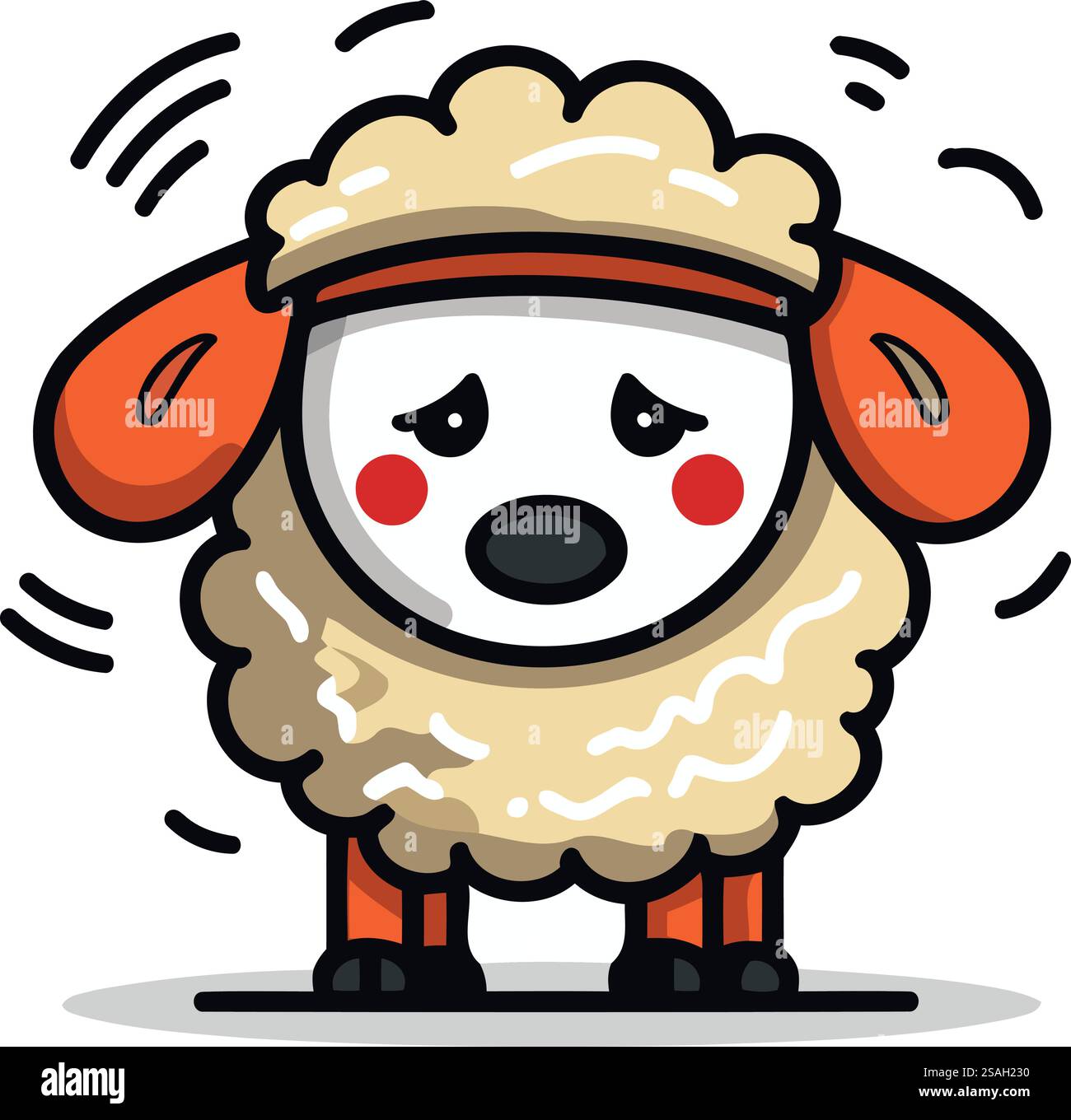 Cute sheep cartoon character in flat design. Vector illustration ...