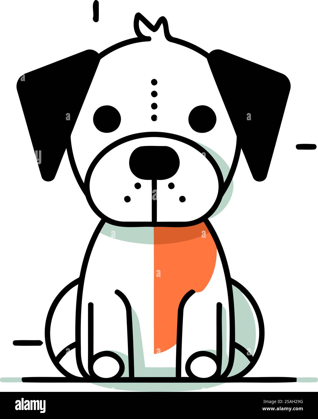 Cute dog. Vector illustration of a dog. Flat design Stock Vector Image ...