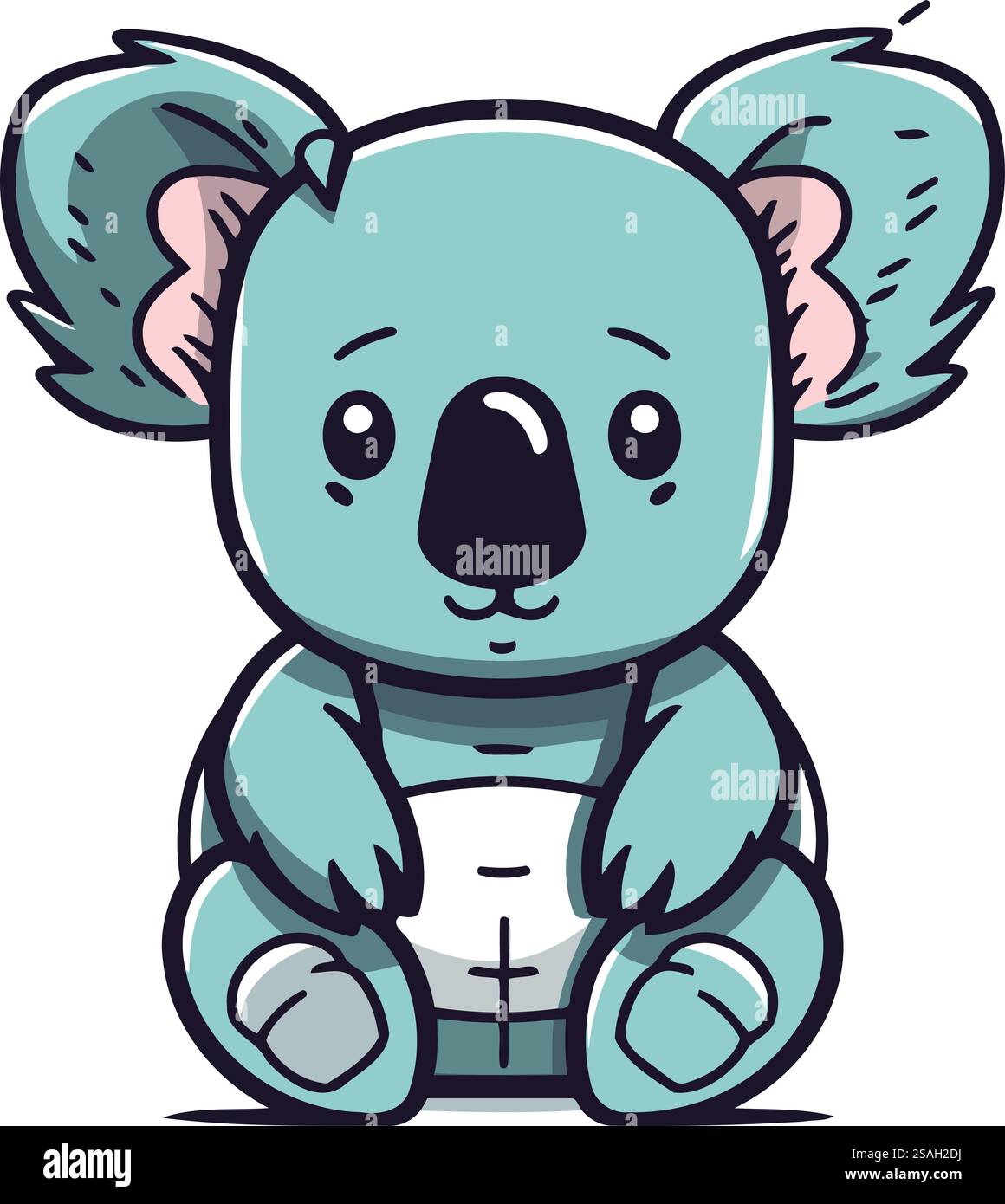 Cute cartoon koala sitting on the ground. Vector illustration Stock ...
