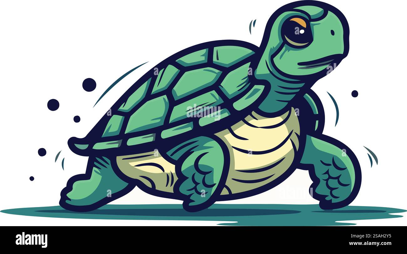 Cartoon turtle vector illustration. Isolated on a white background ...