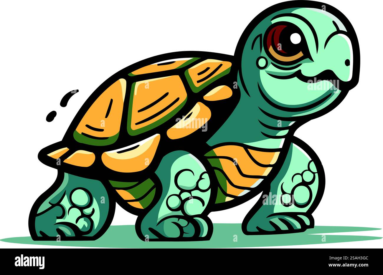 Turtle vector illustration. Cartoon style. Isolated on white background ...