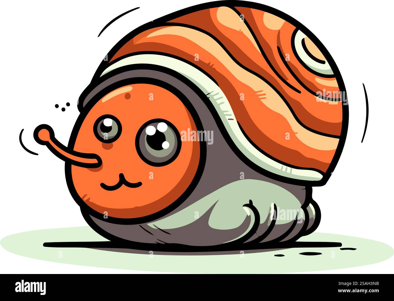 Cute cartoon snail. Vector illustration isolated on a white background ...