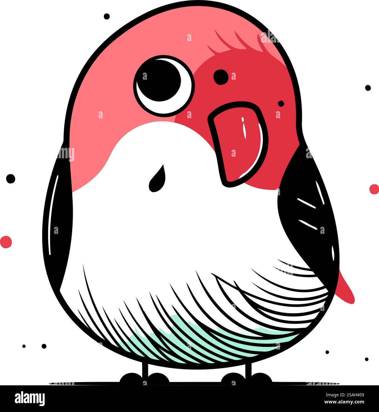 Cute little bird. Hand drawn vector illustration in cartoon style Stock ...