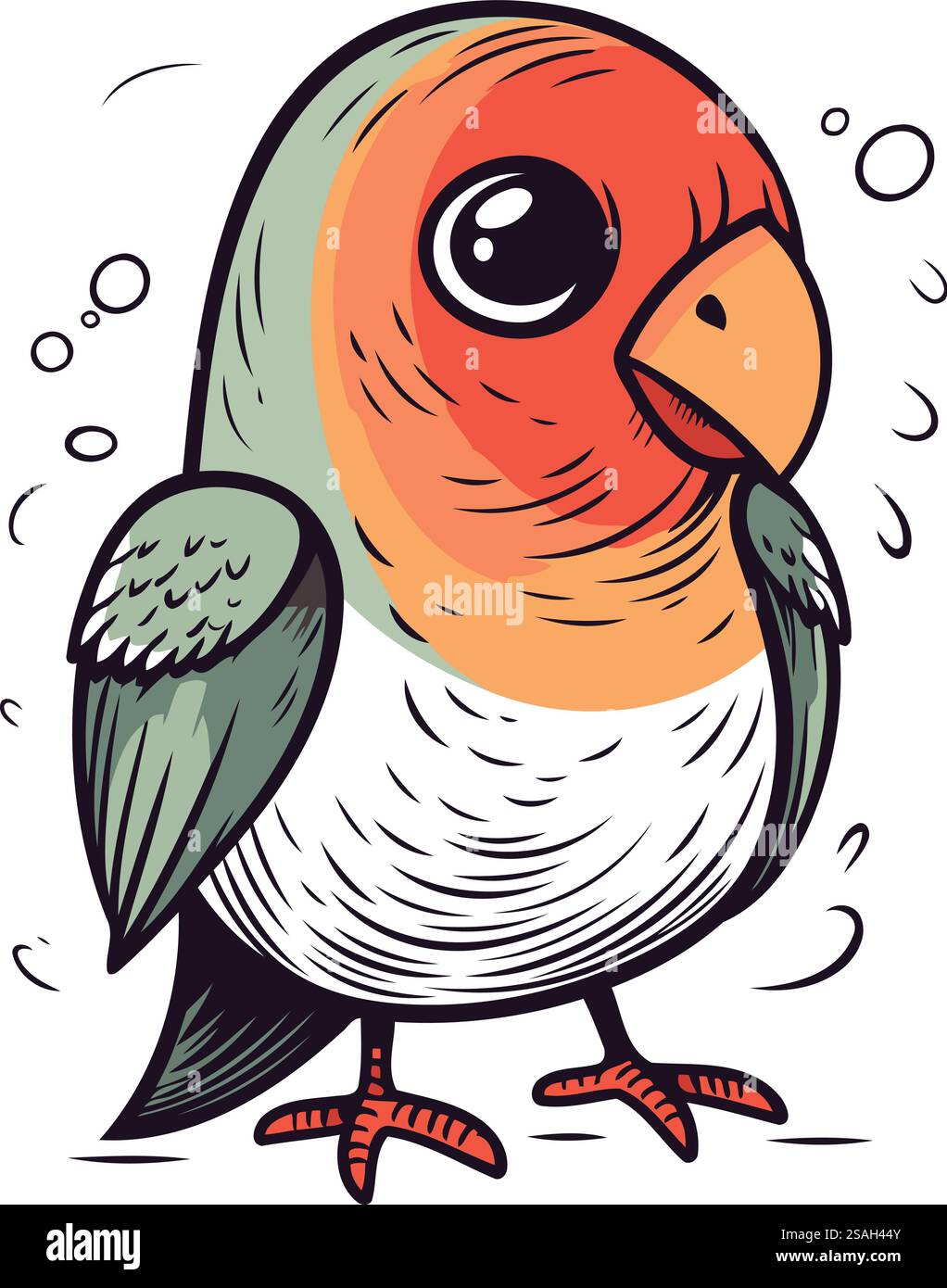 Illustration of a cute parrot isolated on a white background Stock ...