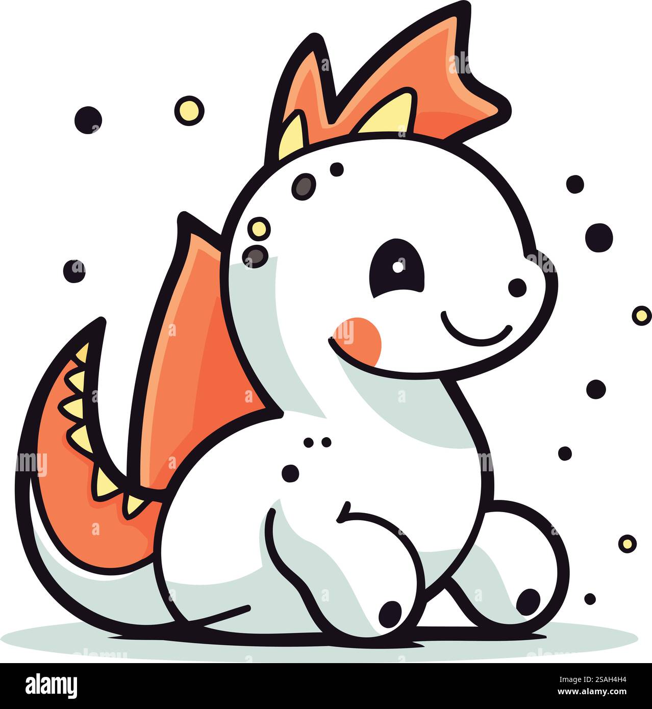 Cute cartoon dinosaur. Vector illustration isolated on a white ...