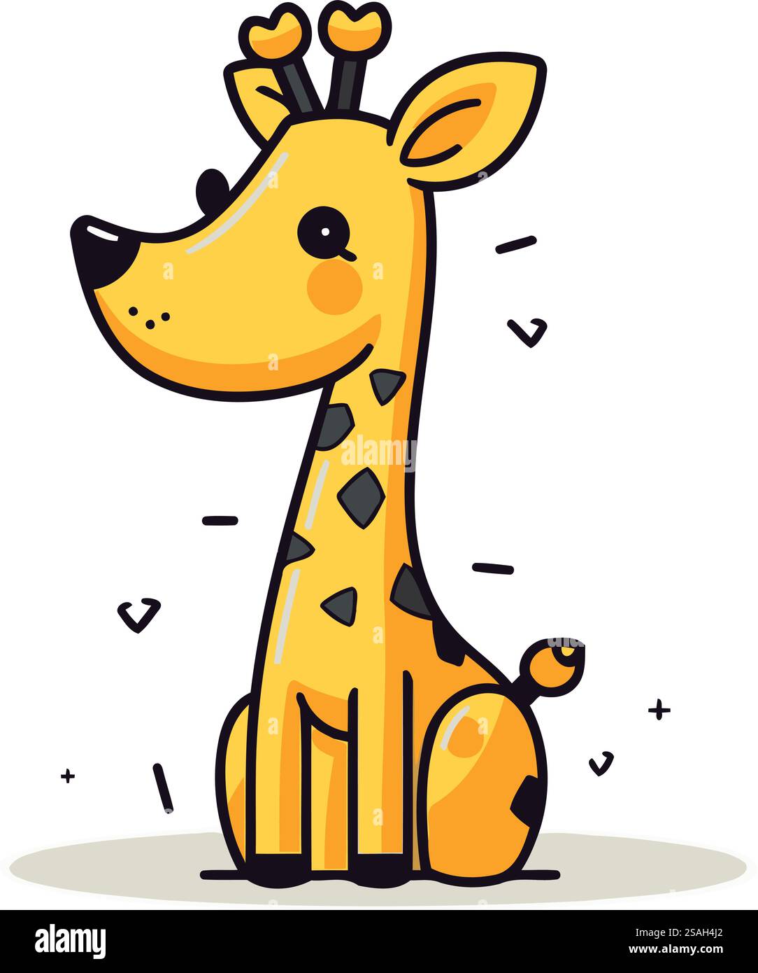 Cute cartoon giraffe. Vector illustration isolated on white background ...