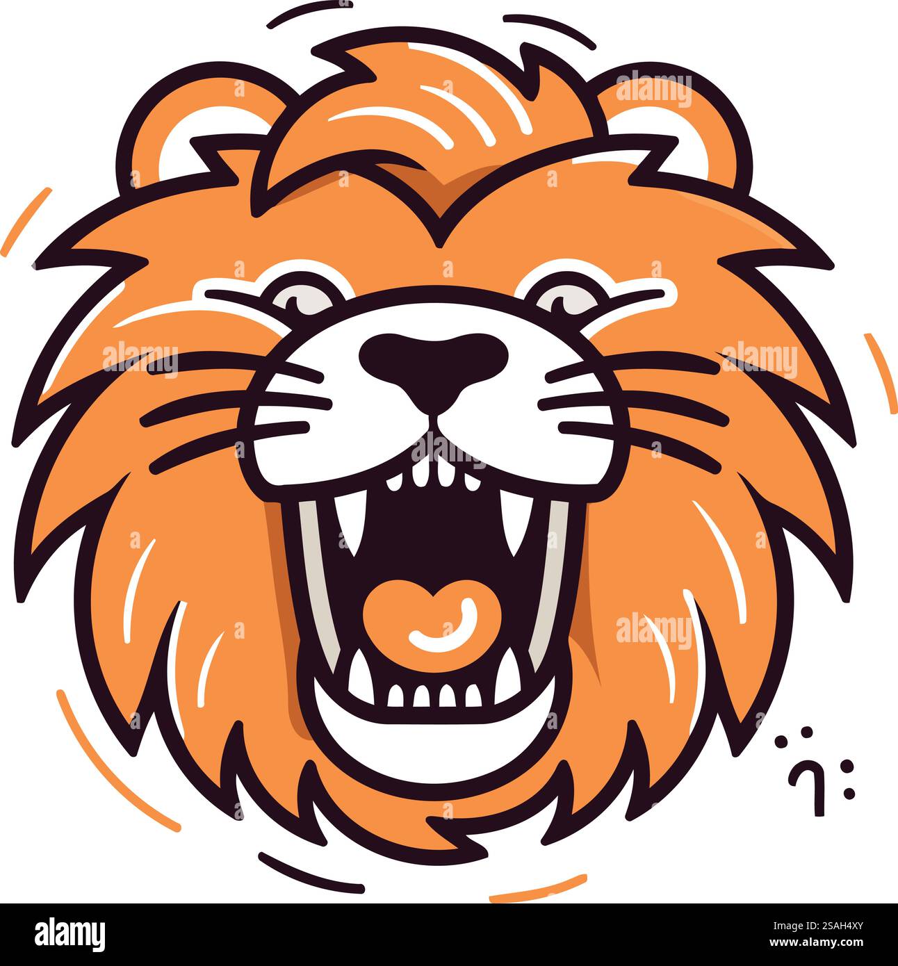 Lion head. Vector illustration of a lion head with open mouth and ...