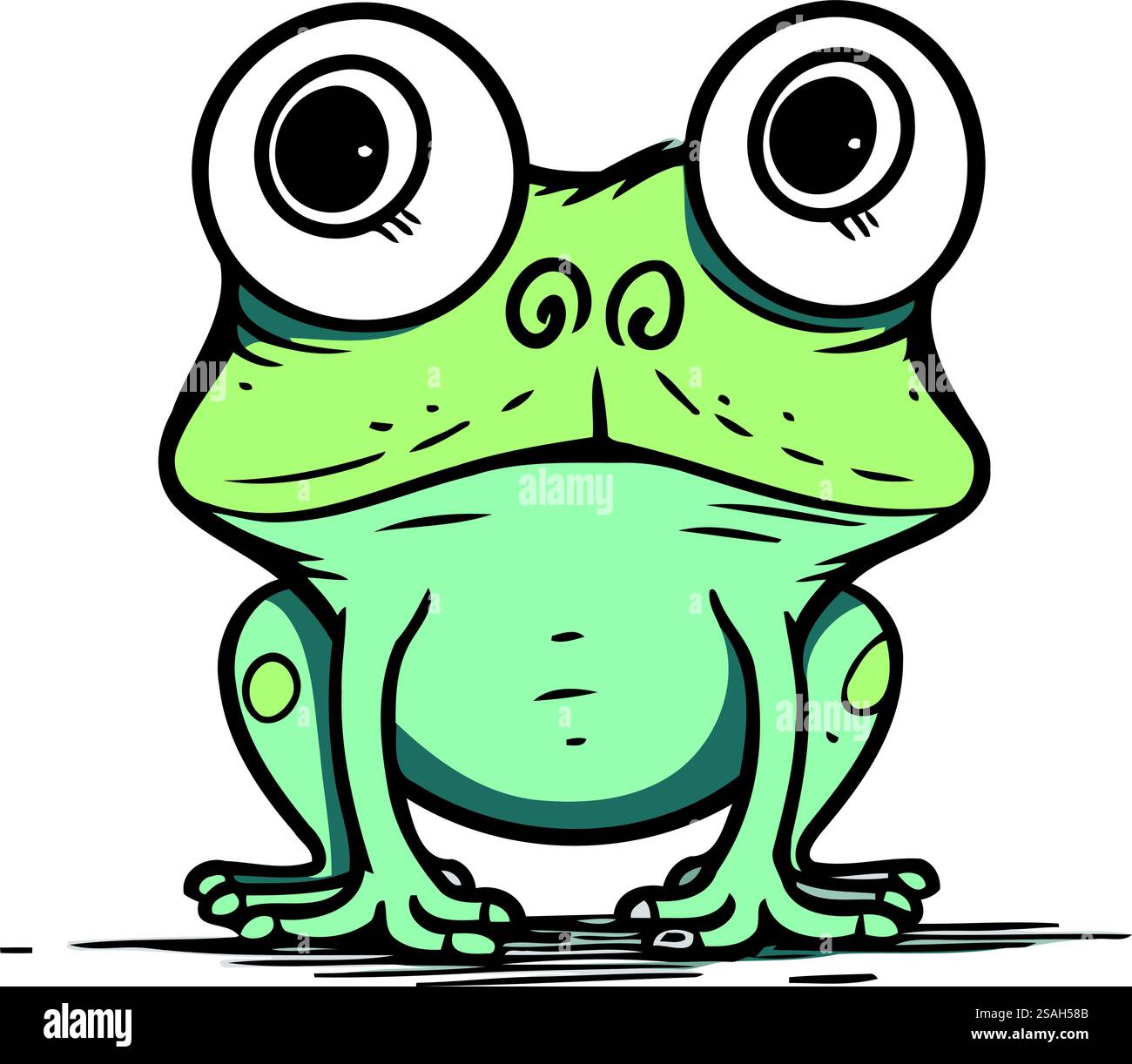 Frog. Vector illustration of a funny cartoon frog. Cartoon frog Stock ...