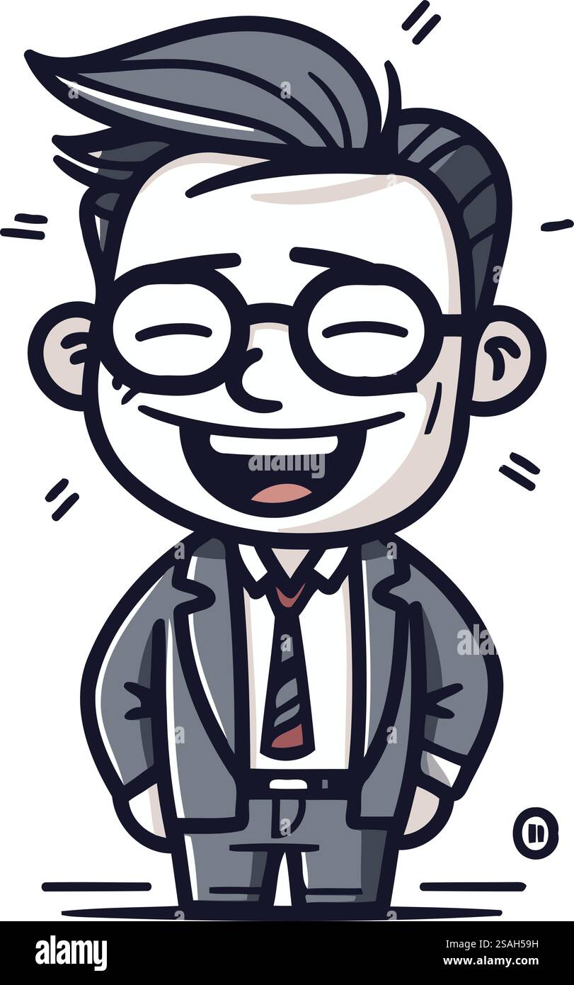 Businessman Smiling Cartoon Vector Illustration Stock Vector Image ...