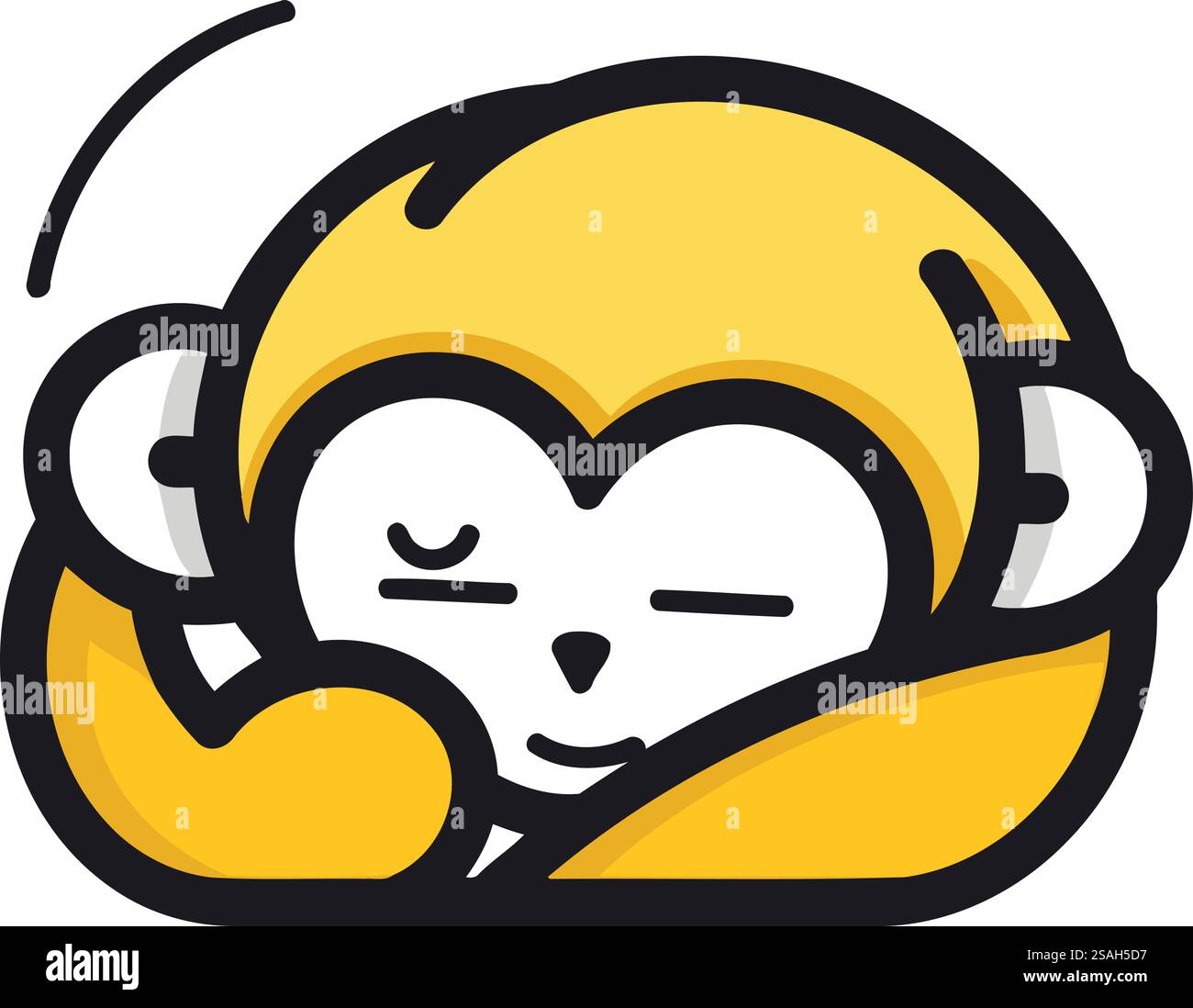 Cute cartoon monkey in a hat. Vector illustration isolated on white ...